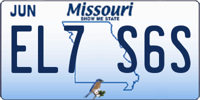 MO license plate EL7S6S