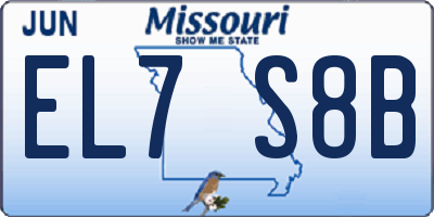 MO license plate EL7S8B