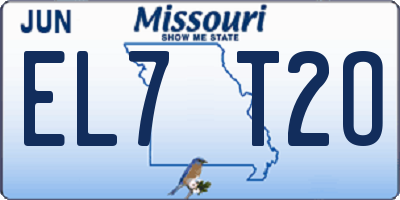 MO license plate EL7T2O