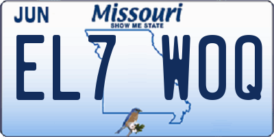 MO license plate EL7W0Q