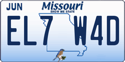 MO license plate EL7W4D