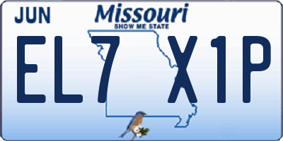 MO license plate EL7X1P