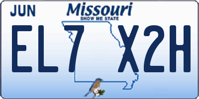 MO license plate EL7X2H