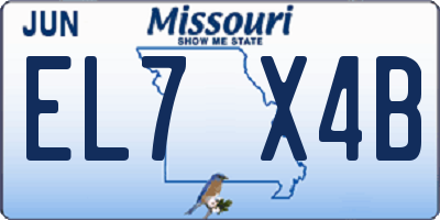MO license plate EL7X4B