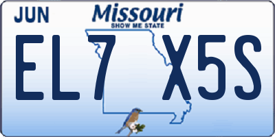 MO license plate EL7X5S