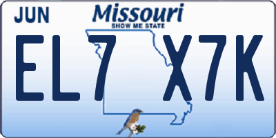 MO license plate EL7X7K