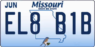 MO license plate EL8B1B