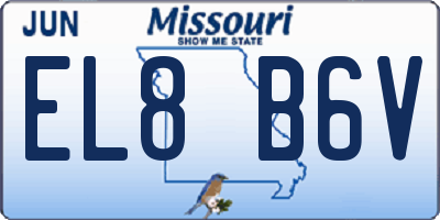 MO license plate EL8B6V