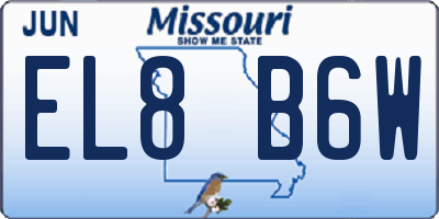 MO license plate EL8B6W