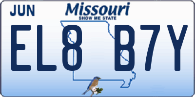 MO license plate EL8B7Y