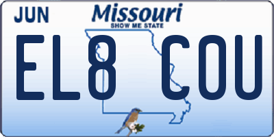 MO license plate EL8C0U