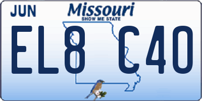 MO license plate EL8C4O
