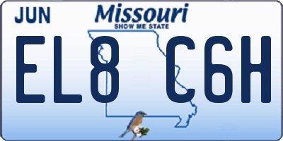 MO license plate EL8C6H