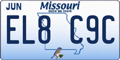 MO license plate EL8C9C