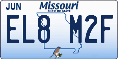 MO license plate EL8M2F