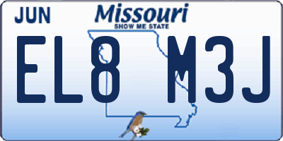 MO license plate EL8M3J
