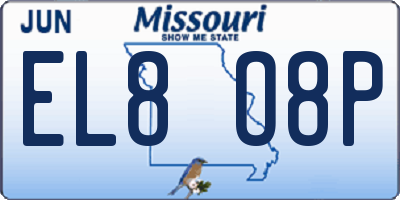 MO license plate EL8O8P