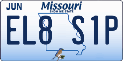MO license plate EL8S1P