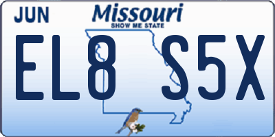 MO license plate EL8S5X