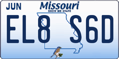 MO license plate EL8S6D