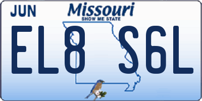 MO license plate EL8S6L