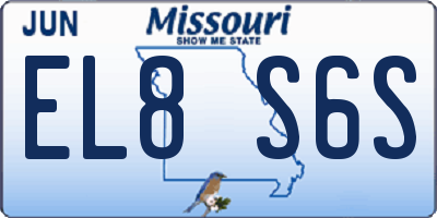 MO license plate EL8S6S