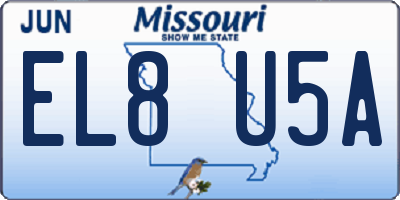MO license plate EL8U5A