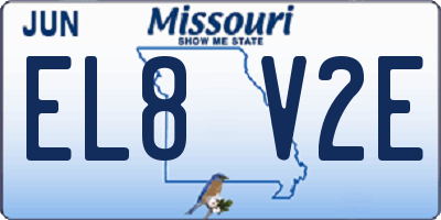 MO license plate EL8V2E