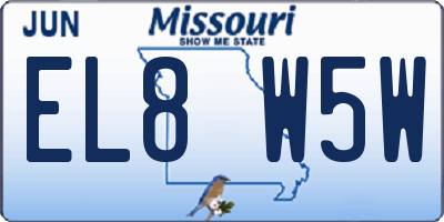 MO license plate EL8W5W