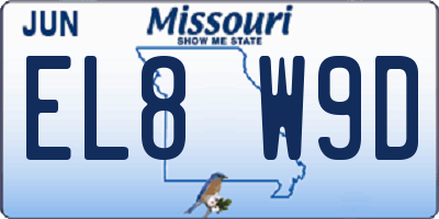 MO license plate EL8W9D