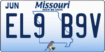 MO license plate EL9B9V