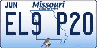 MO license plate EL9P2O
