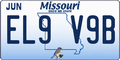 MO license plate EL9V9B