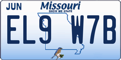 MO license plate EL9W7B