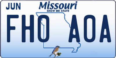 MO license plate FH0A0A