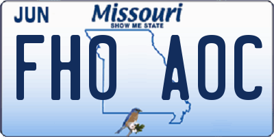 MO license plate FH0A0C