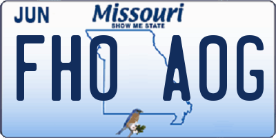 MO license plate FH0A0G