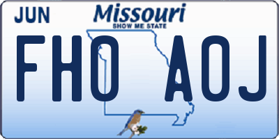 MO license plate FH0A0J