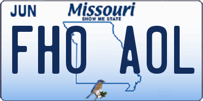 MO license plate FH0A0L
