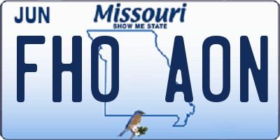 MO license plate FH0A0N