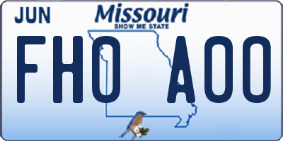 MO license plate FH0A0O