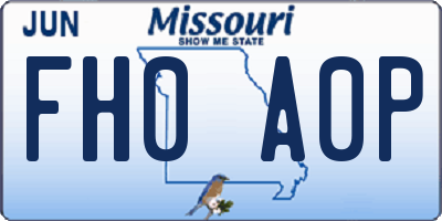 MO license plate FH0A0P