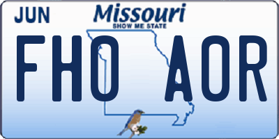 MO license plate FH0A0R