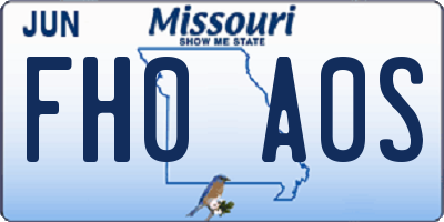 MO license plate FH0A0S