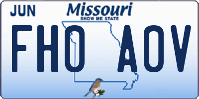 MO license plate FH0A0V