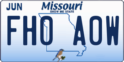 MO license plate FH0A0W