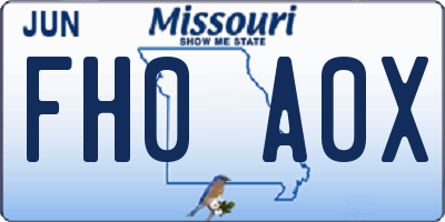 MO license plate FH0A0X