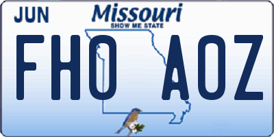MO license plate FH0A0Z