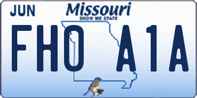 MO license plate FH0A1A