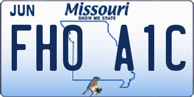 MO license plate FH0A1C